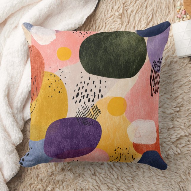 Coussin Motif Abstrait Boho vibrant | Formes organiques (Couverture)
