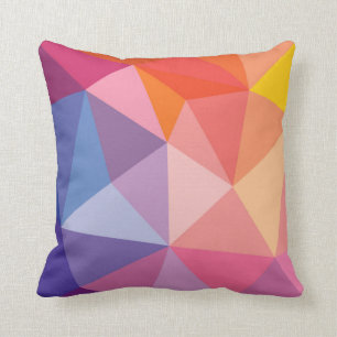 Coussin Motif abstrait coloré de triangle