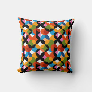 Coussin Motif Abstrait Coloré RÉTRO Milieu du XXe Siècle M