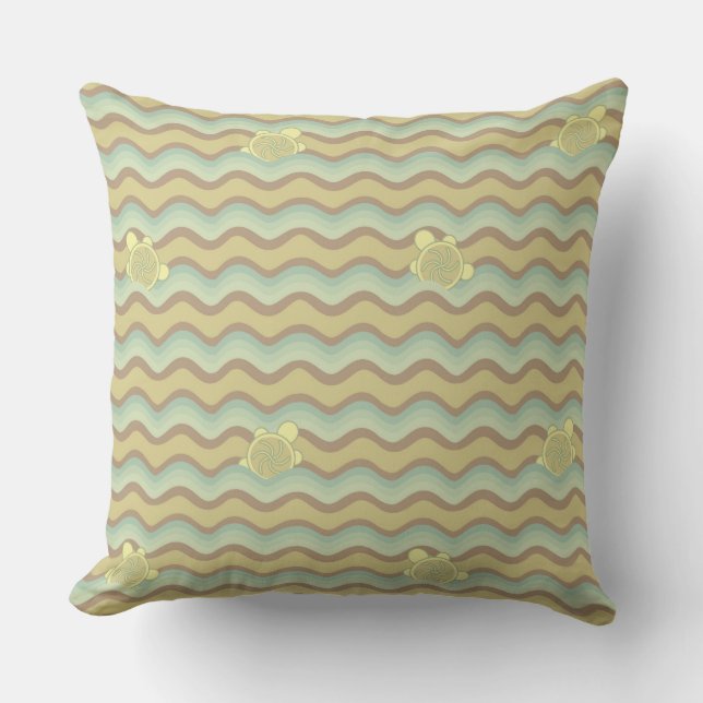 Coussin motif abstrait coloré, vagues (Recto)