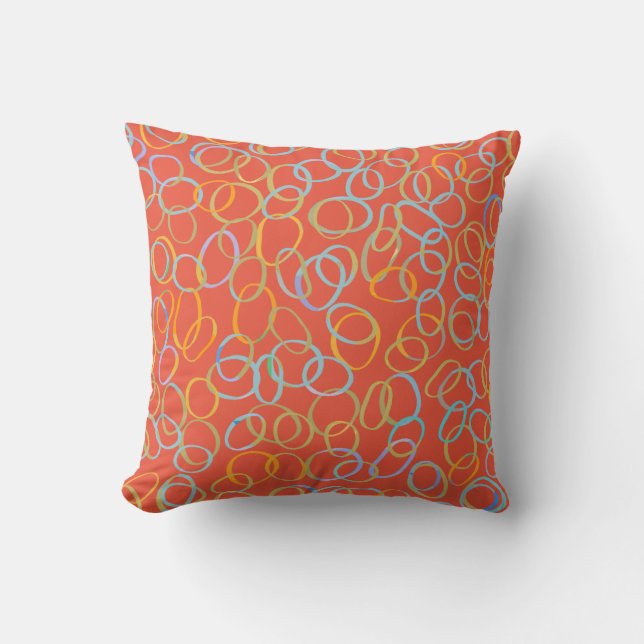 Coussin Motif Abstrait Cool multicolore (Recto)