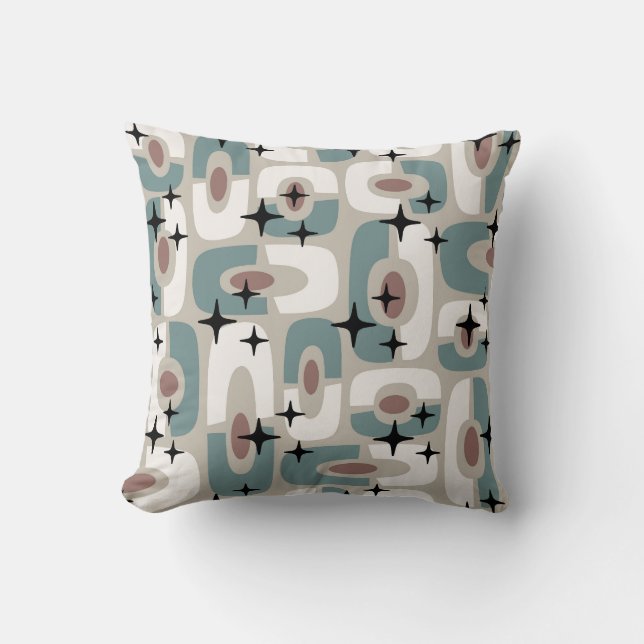 Coussin Motif Abstrait Cosmique Rétro Moderne du Milieu du (Recto)