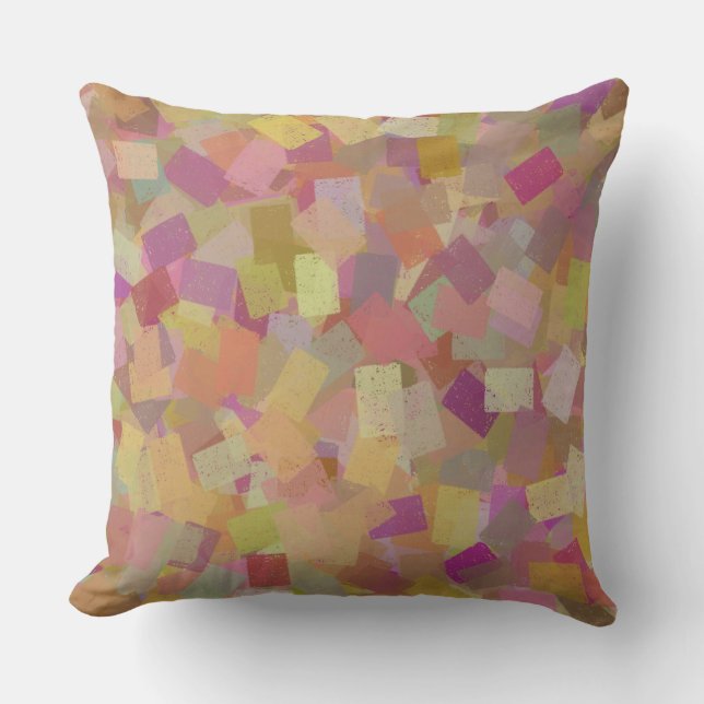 Coussin Motif Abstrait Cubiste Multicolore Coloré (Recto)