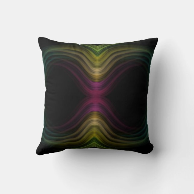 Coussin Motif Abstrait d'Art Psychédélique Groovy Coloré (Verso)