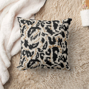 Coussin Motif abstrait de léopard bohème africain