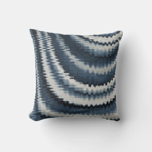 Coussin Motif Abstrait de Navy Earth Toned Blue