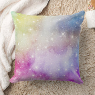 Coussin Motif Abstrait de Nébuleuse Galactique et Aquarell