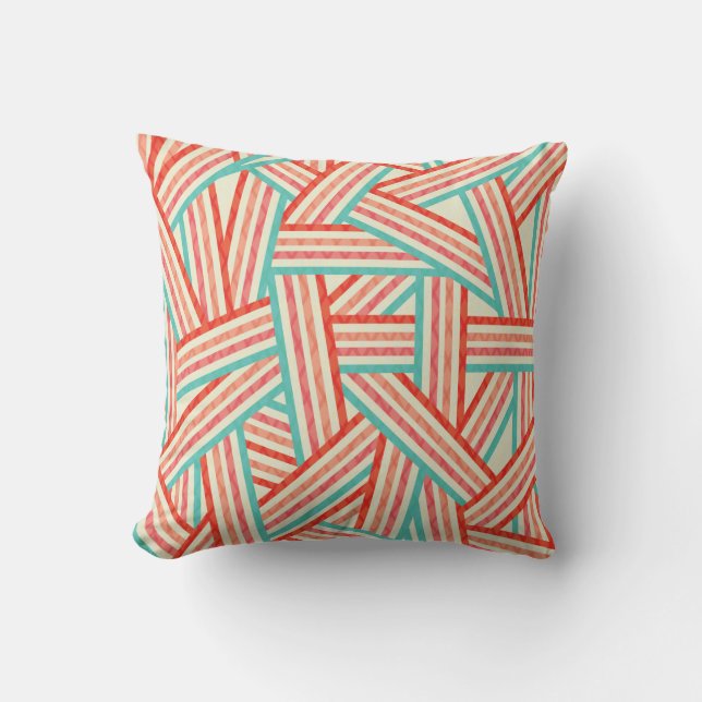 Coussin motif Abstrait de rayures colorées (Recto)