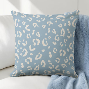 Coussin Motif abstrait de taches de guépard léopard bleu m
