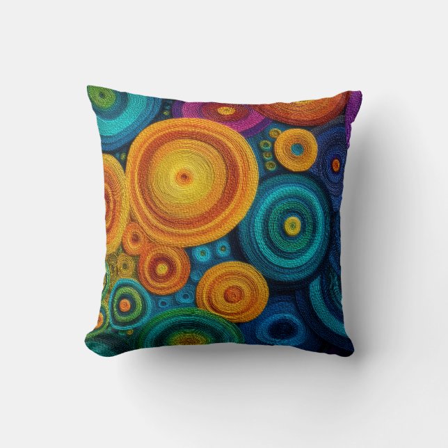 Coussin Motif Abstrait de Tourbillon Géométrique à Spirale (Recto)