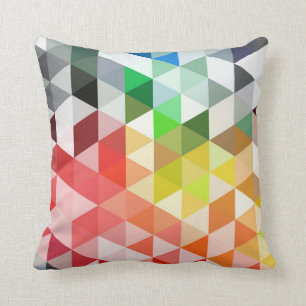 Coussin Motif abstrait de triangle d'arc-en-ciel
