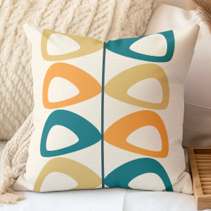 Coussin Motif Abstrait Décoratif de Style Milieu de Siècle