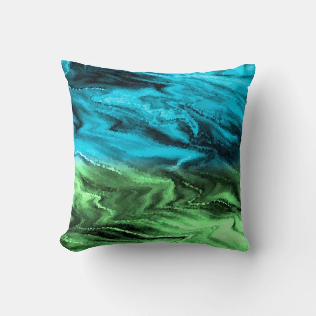 Coussin Motif abstrait en cristal dans les couleurs bleu e (Recto)
