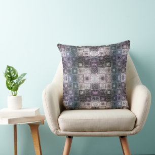 Coussin Motif Abstrait géométrique avec cubes filaires