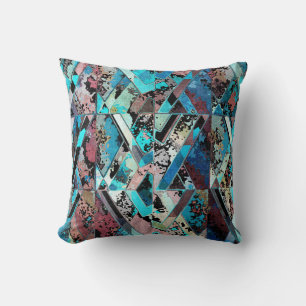 Coussin Motif Abstrait Géométrique Coloré