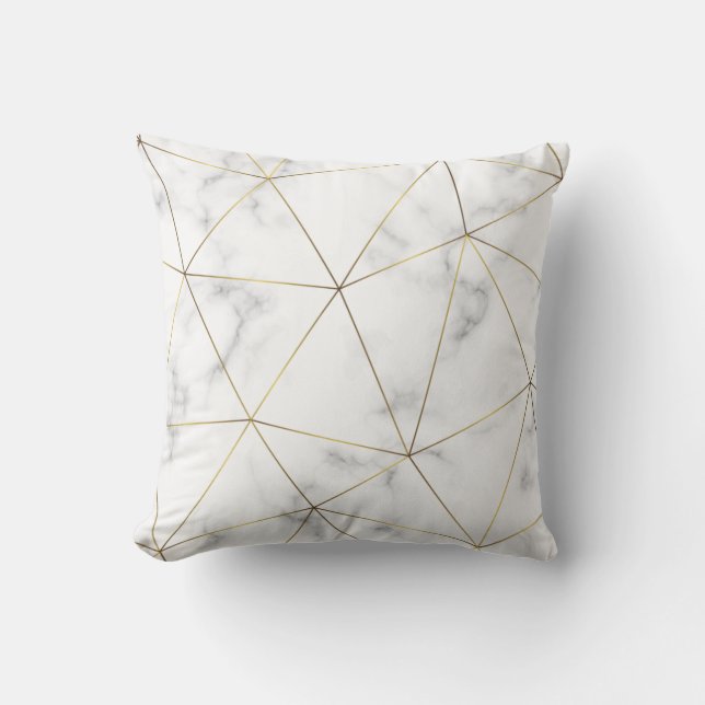 Coussin Motif abstrait géométrique doré (Recto)