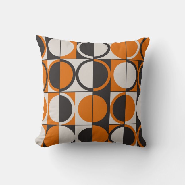 Coussin Motif abstrait géométrique du milieu du siècle ave (Recto)