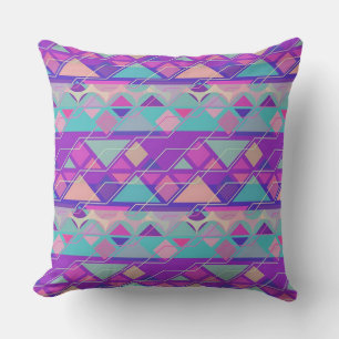Coussin Motif Abstrait Géométrique Pastel