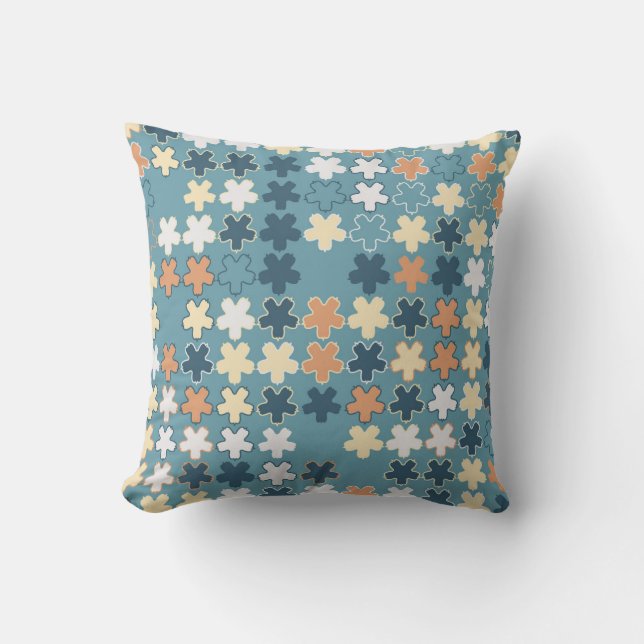 Coussin Motif abstrait géométrique sans soudure de sha col (Recto)