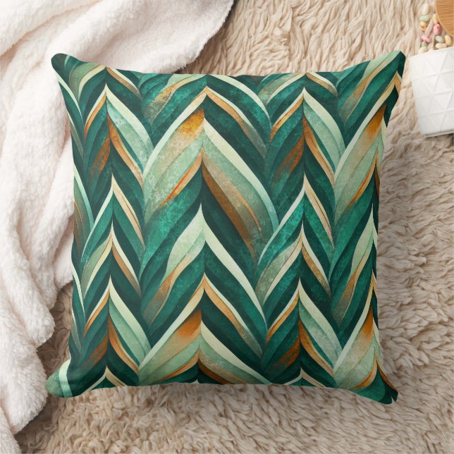 Coussin Motif abstrait géométrique vert olive de la nature (Couverture)
