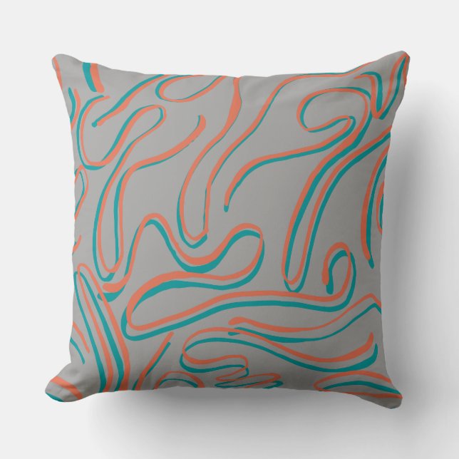 Coussin Motif abstrait gris sans couture  (Recto)