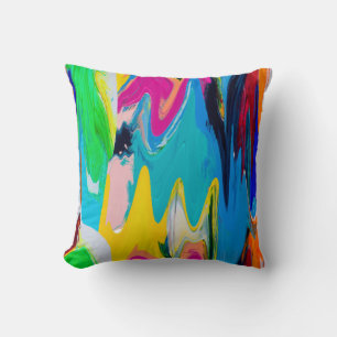 Coussin Motif abstrait incolore, mur aquarelle