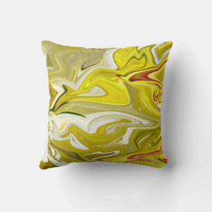 Coussin Motif abstrait jaune