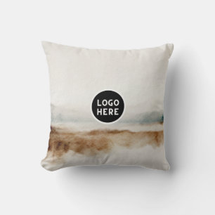 Coussin Motif Abstrait Minimaliste Aquarelle Naturelle
