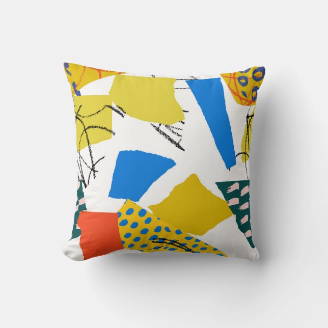 Coussin Motif Abstrait moderne avec formes. (Recto)