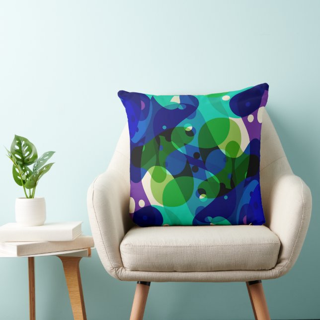 Coussin Motif abstrait moderne bleu (Chaise)