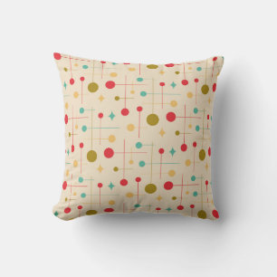 Coussin Motif Abstrait Moderne du Milieu du Siècle 29 Crèm