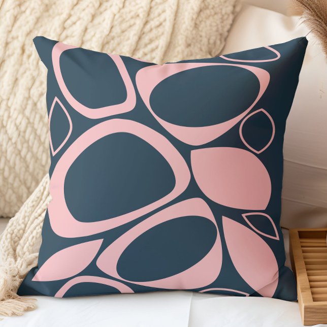 Coussin Motif Abstrait moderne et élégant Marine douce ros (Créateur téléchargé)