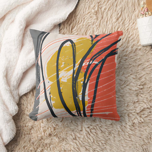 Coussin Motif Abstrait moderne rétro du milieu du siècle (Couverture)