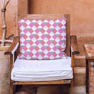 Coussin Motif abstrait moderne rose noir et blanc élégant