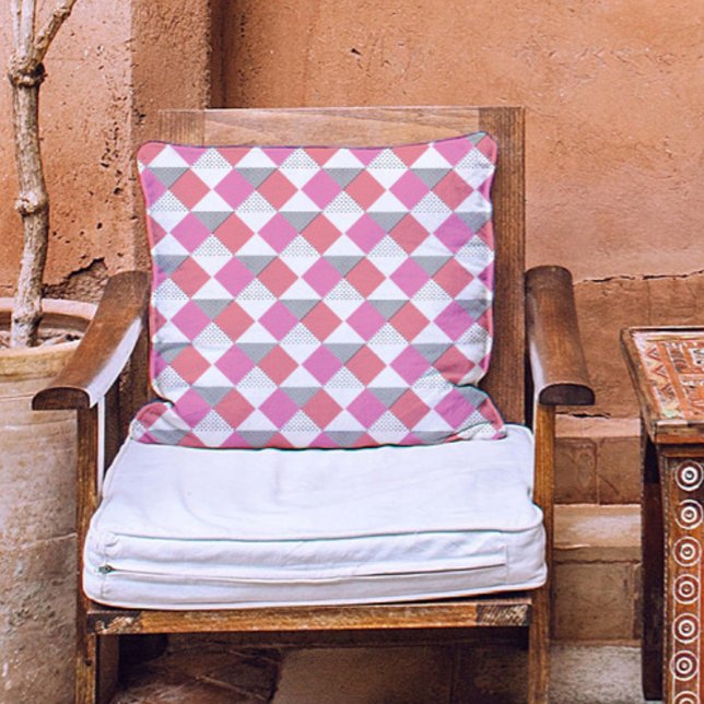 Coussin Motif abstrait moderne rose noir et blanc élégant (Créateur téléchargé)