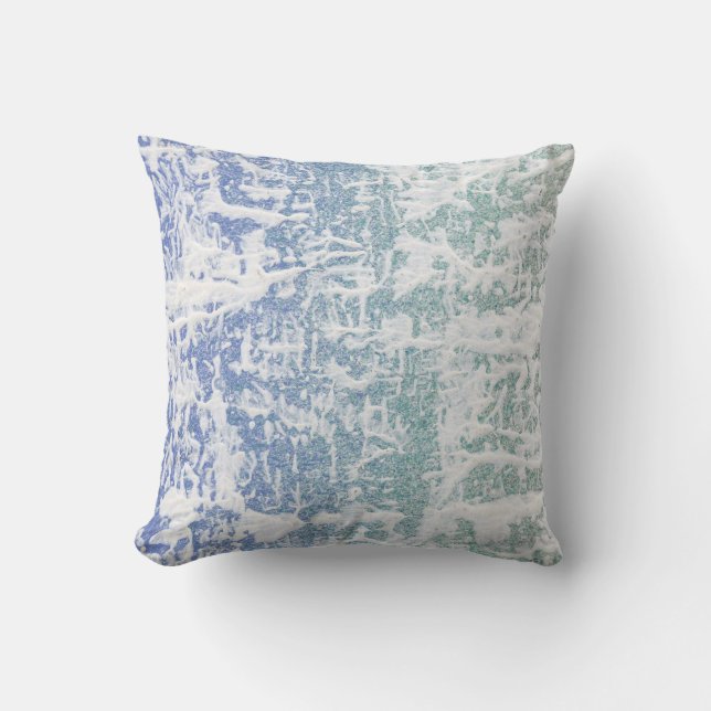 Coussin Motif abstrait moderne vert et bleu (Recto)