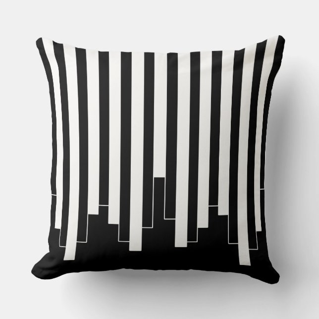 Coussin motif Abstrait - noir et blanc (Recto)