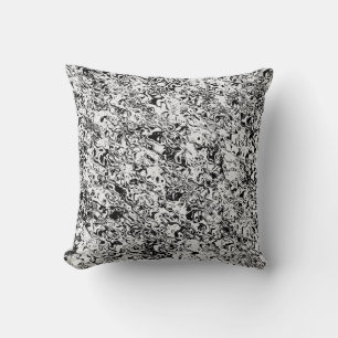 Coussin motif abstrait noir et blanc