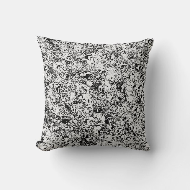 Coussin motif abstrait noir et blanc (Recto)