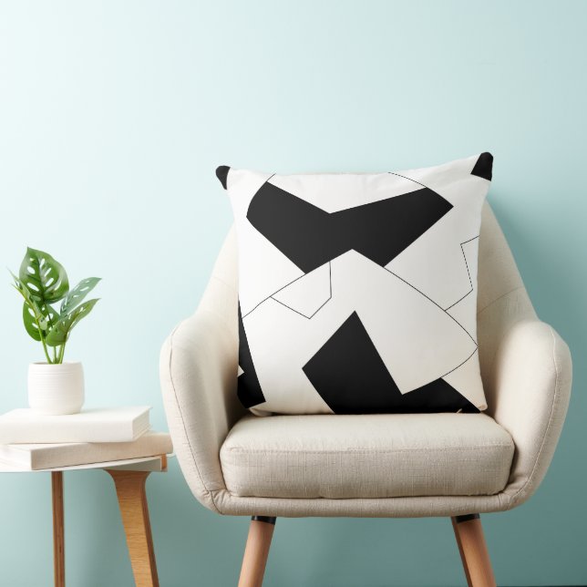 Coussin motif Abstrait - noir et blanc (Chaise)