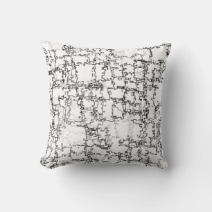 Coussin Motif Abstrait noir et blanc