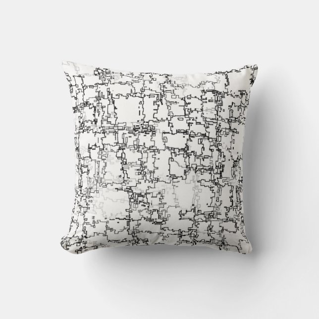 Coussin Motif Abstrait noir et blanc (Recto)
