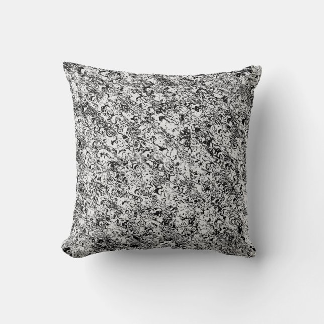 Coussin motif abstrait noir et blanc (Recto)