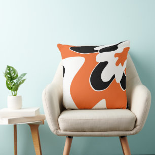 Coussin motif Abstrait - orange