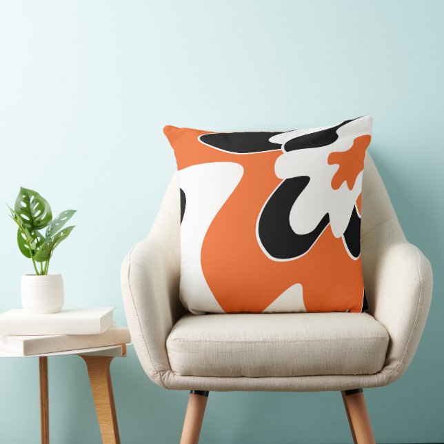 Coussin motif Abstrait - orange (Chaise)