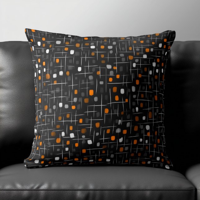 Coussin Motif abstrait orange et noir (Créateur téléchargé)