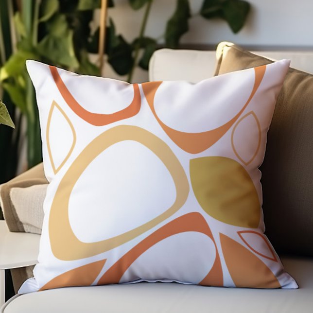 Coussin Motif Abstrait Orange Jaune De Style Moderne (Créateur téléchargé)
