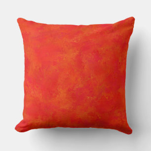 Coussin Motif Abstrait Orange Rouge