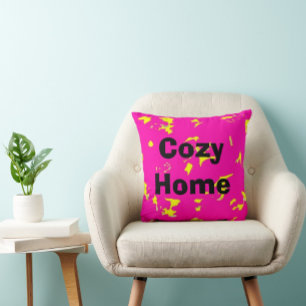 Coussin Motif abstrait rose
