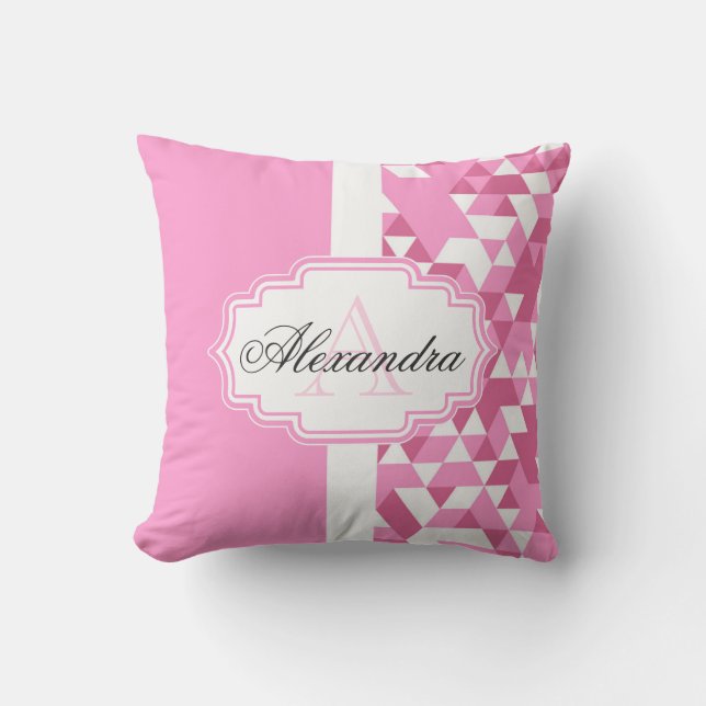 Coussin Motif Abstrait rose (Recto)